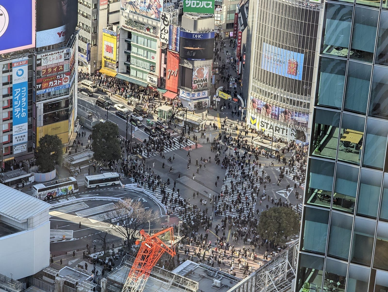 Shibuya Crossing seen from above, Tokyo